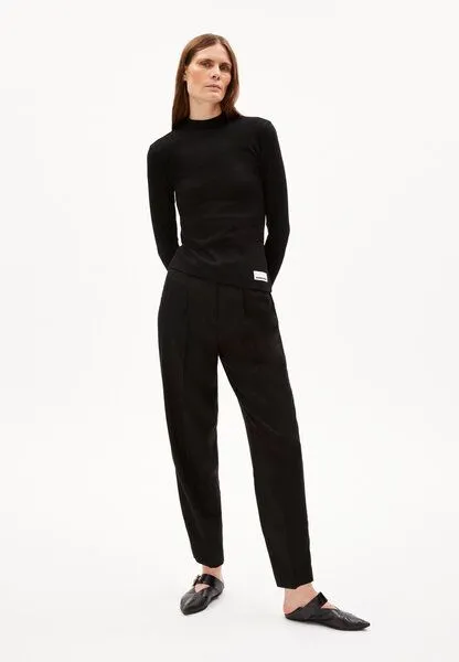 ARMEDANGELS ARMEDANGELS FATIMAARA Damen Ripp-Longsleeve Slim Fit aus Bio-Baumwoll Mix, Black, – Produktbild 4 von 4