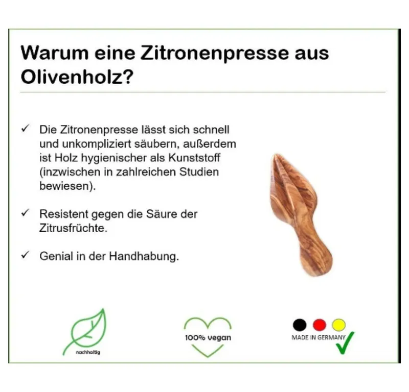 Olivenholz erleben Olivenholz erleben Zitronenpresse aus Olivenholz – Produktbild 4 von 6