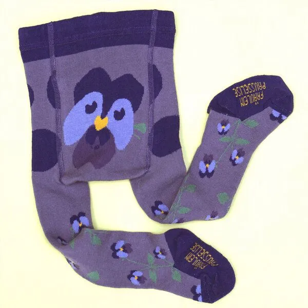 Fräulein Prusselise Fräulein Prusselise Strumpfhose Vergissmeinnicht Veilchen lila, bunt gemustert – Produktbild 1 von 4