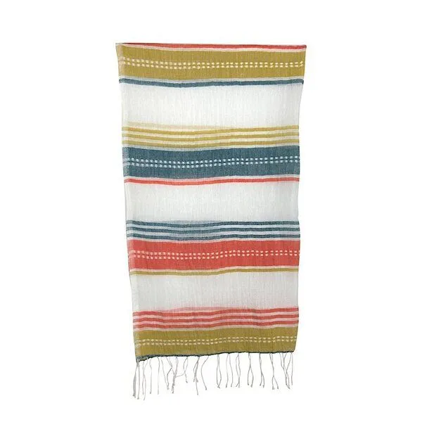 Sabahar Unisex Baumwollschal - Adi 70x200 - Autumn Weiß - Sabahar Äthiopien – Produktbild 3 von 4