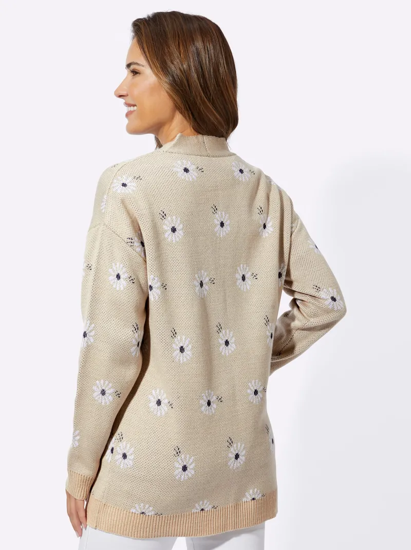 Witt Longstrickjacke, Weiß-marine-gemustert, – Produktbild 1 von 2