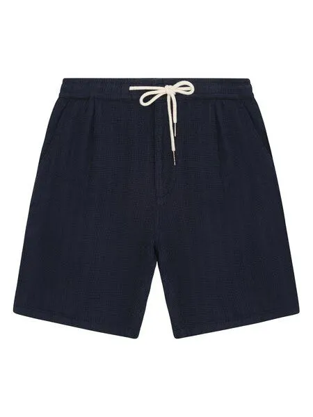 KnowledgeCotton Apparel KnowledgeCotton Apparel Lockere Shorts FIG mit Strucktur aus Bio-Baumwolle, Blau-night-sky, – Produktbild 1 von 3