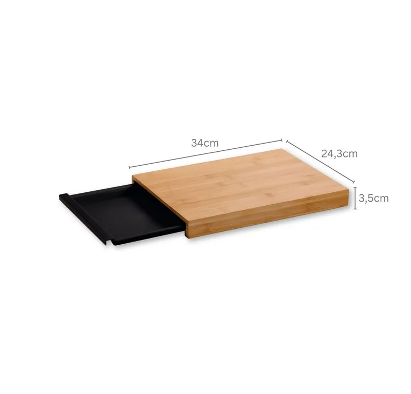 Kesper Kesper Schneidebrett, Bambus, Kunststoff, (1-St), mit Auffangschale, Beige, – Produktbild 4 von 4