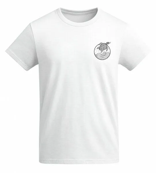 vis wear vis wear Schildkröte zwischen Ozean und Wellen - Organic Shirt, Weiß, – Produktbild 4 von 4