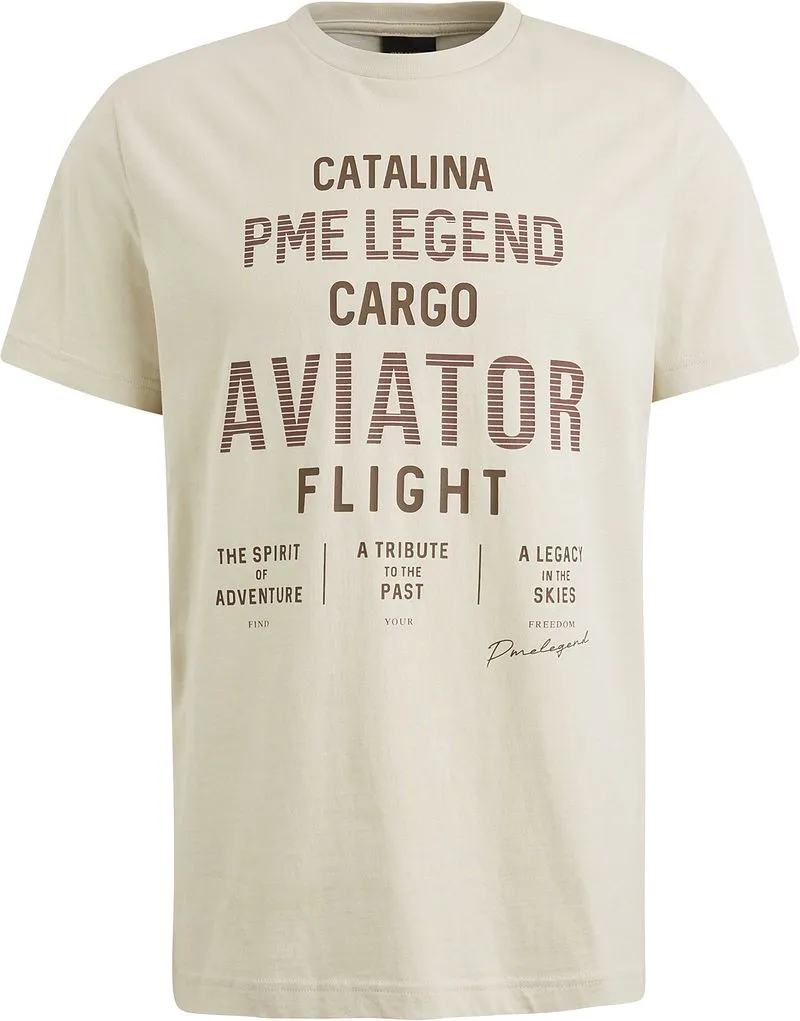 PME Legend PME Legend Jersey Logo T-Shirt Ecru, Beige, – Produktbild 2 von 5