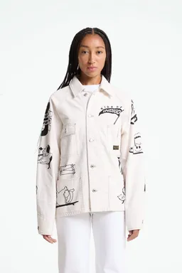 Kings Of Indigo Kings of Indigo Herren vegan Jacke Aymeric Amsterdam Scribble Weiß – Produktbild 1 von 1