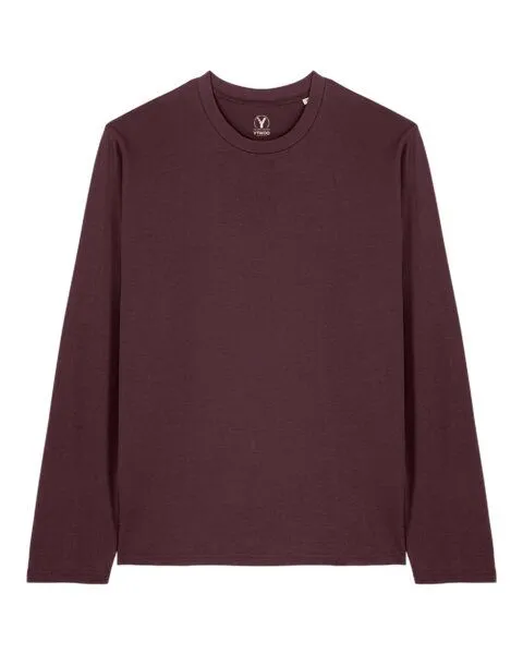 YTWOO YTWOO Basic Unisex Langarmshirt aus 100% Biobaumwolle, Rotbraun, – Produktbild 1 von 4