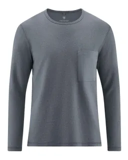 HempAge Hempage Herren vegan Langarmhemd Schiefergrau – Produktbild 1 von 1
