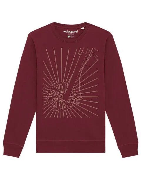 watapparel watapparel Sweatshirt Unisex Fahrradspeichen, Burgundy, – Produktbild 1 von 3