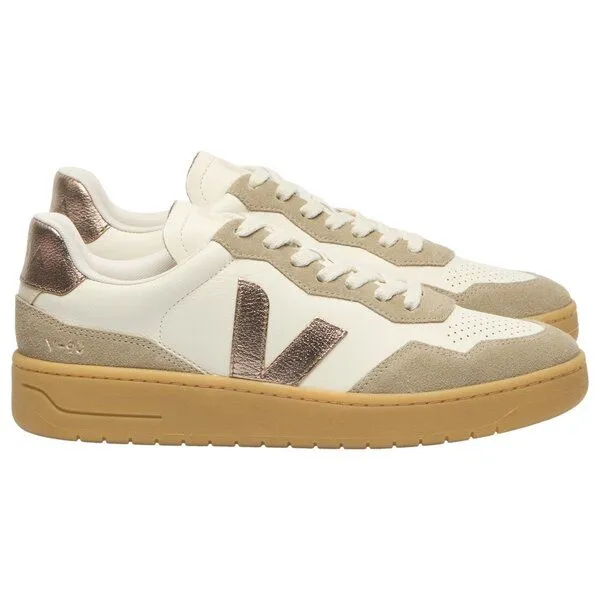 Veja Veja Damen-Sneaker V-90 OT Leather Pure Bronze Natural – Produktbild 1 von 4