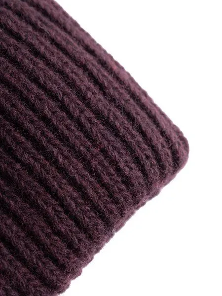 KnowledgeCotton Apparel KnowledgeCotton Apparel Low Wool Rib Beanie, Dunkelrot (deep mahagony), – Produktbild 4 von 4