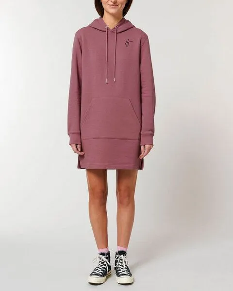 Human Family Human Family Langärmeliges Bio Damen Sweatshirt-Kleid mit Kapuze "Select - HF", Burgund (dunkelrot), – Produktbild 1 von 4