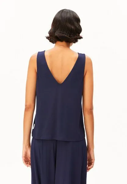ARMEDANGELS ARMEDANGELS V-NECK Damen LENZING ECOVERO Viskose Mix, Tinted navy, – Produktbild 2 von 4
