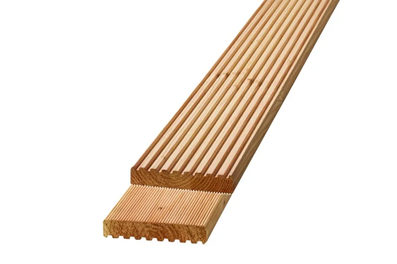 woodstore24 Douglasie, 26 x 140 mm, grob / fein geriffelt - Länge: 5,00 m - Sichtseite grob geriffelt – Produktbild 1 von 1