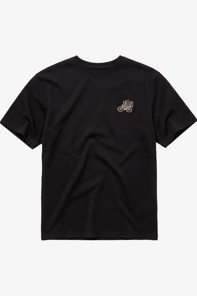 KnowledgeCotton Apparel KnowledgeCotton Apparel Herren vegan T-Shirt Brustlogo Stickerei Black Jet, Schwarz, – Produktbild 2 von 2