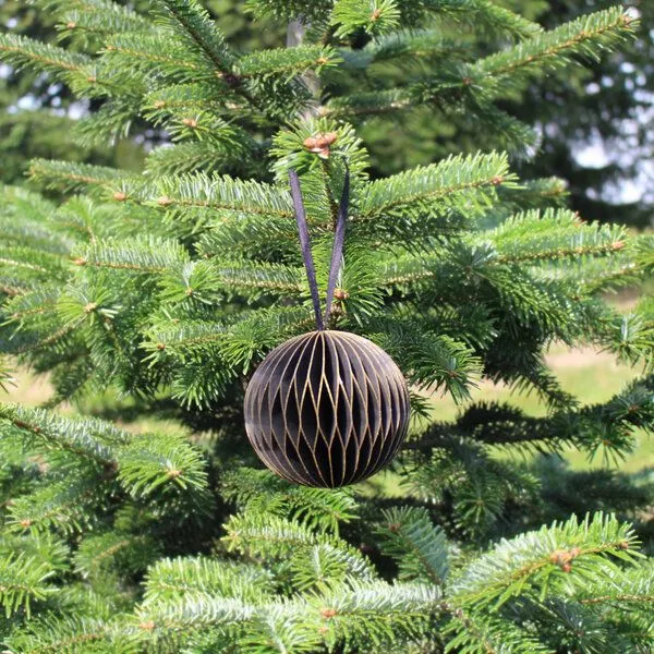 Mitienda Shop Mitienda Shop Fensterdeko/ Christbaumschmuck aus Papier Kugel Honeycomb, Schwarz, – Produktbild 2 von 4