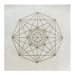 Veskor Cassiopeia Veskor Cassiopeia DEMIPENTERAKT Heilige Geometrie Linoldruck | 40 × 40 cm | Gold auf Naturweiß – Produktbild 1 von 1