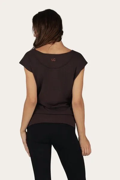 Urban Goddess Urban Goddess Lockeres Asana-Yoga-Shirt, Coffee (braun), – Produktbild 4 von 5