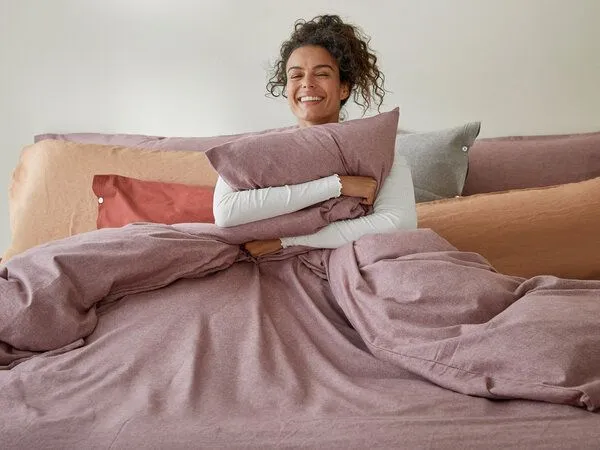 Yumeko Bettwäsche “Yumeko” aus Velvet Flanell, Mauve chambray, – Produktbild 1 von 4