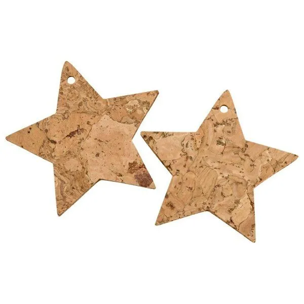 Kork-Deko Kork-Deko Korkanhänger: Herz, Stern und Blume als 9er-Bastel-Set | Anhänger aus Kork – Produktbild 4 von 7
