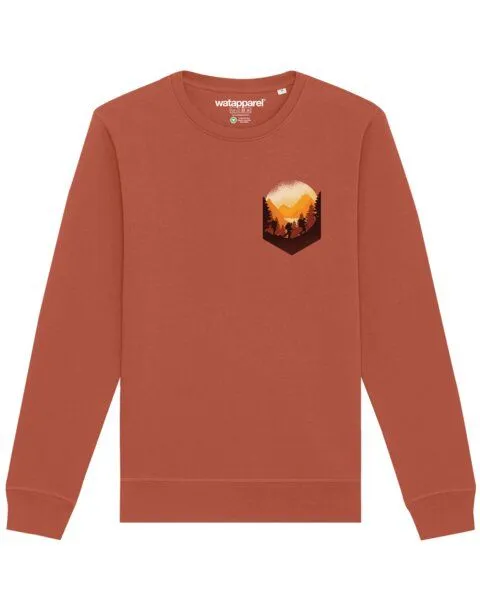 watapparel watapparel Sweatshirt Unisex Hiking in the mountains, Heritage brown, – Produktbild 1 von 3