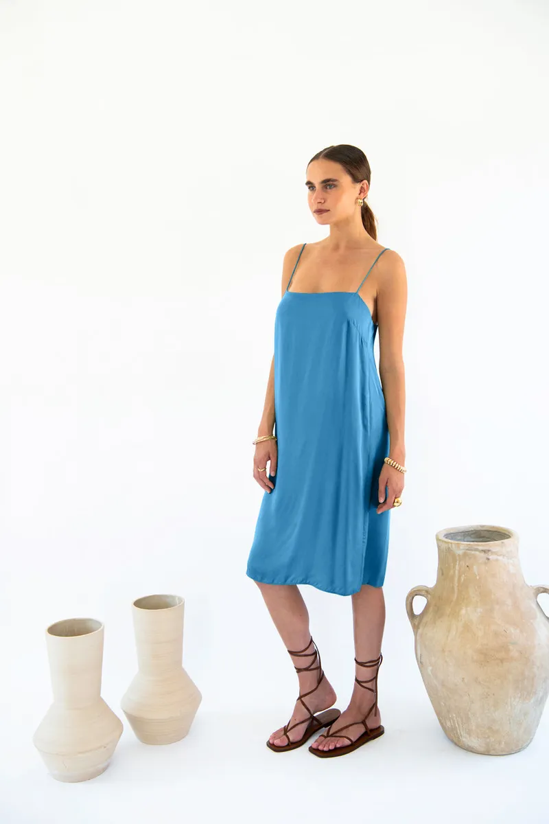 Neu Nomads Neu Nomads Damen vegan Slip Dress Julianne Boxy Ocean, Blau, – Produktbild 1 von 2