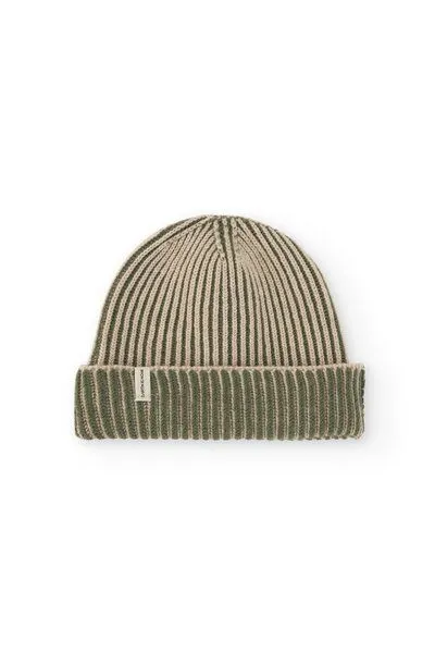 TIRALAHILACHA TIRALAHILACHA Tao chunky wool beanie in two-tone Women, Grün, – Produktbild 4 von 4