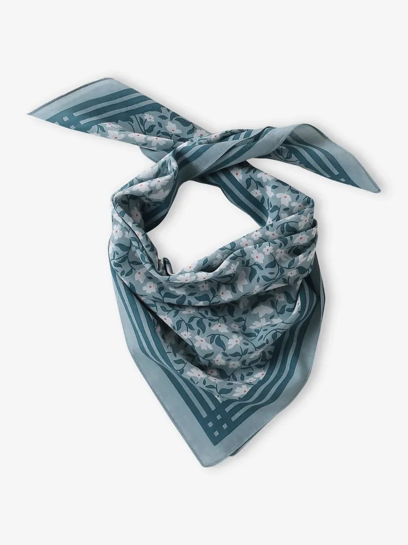 Vertbaudet Mädchen Halstuch mit Blumenprint, Graublau, – Produktbild 1 von 3