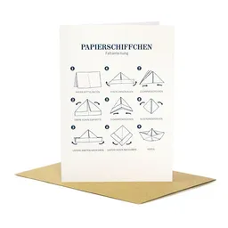 Bow & Hummingbird Bow & Hummingbird Grußkarte Papierschiffchen – Produktbild 1 von 1