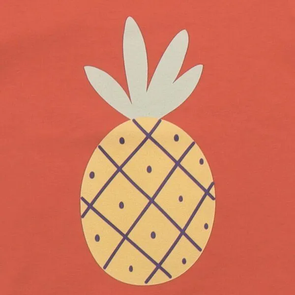 Walkiddy Kinder T-Shirt GOTS zertifiziert Bio-Baumwolle, Orange, Ananas-Motiv, Walkiddy, Orange, – Produktbild 3 von 3