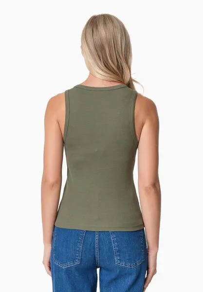 ORGANICATION ORGANICATION SOFFIA | Rib Top aus Bio-Baumwolle, Olive, – Produktbild 4 von 4