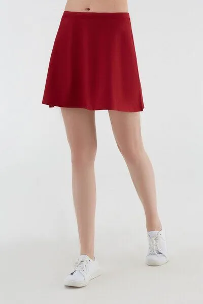 Leela Cotton Leela Cotton Damen Bio-Baumwolle Rock Kleid, Rot, – Produktbild 2 von 3