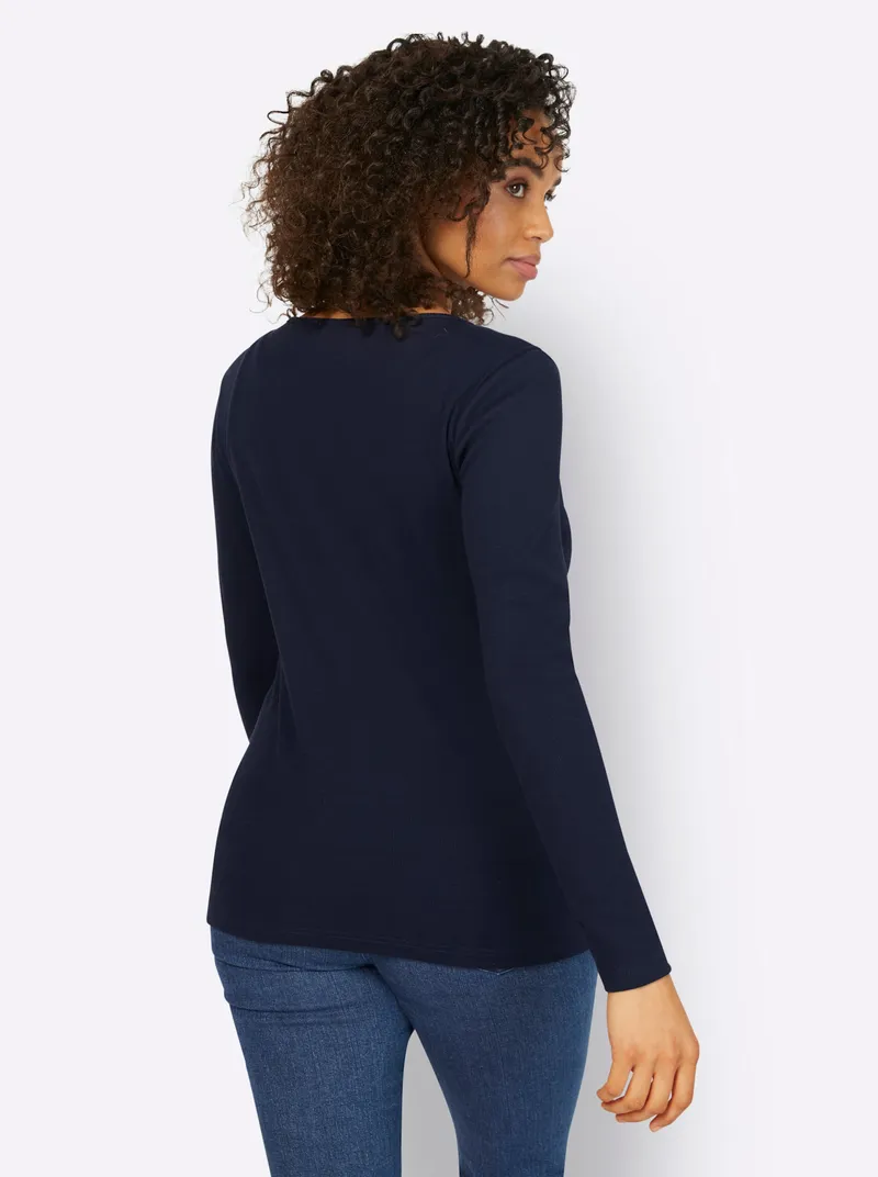 heine Langarmshirt marine, Marine, – Produktbild 1 von 2