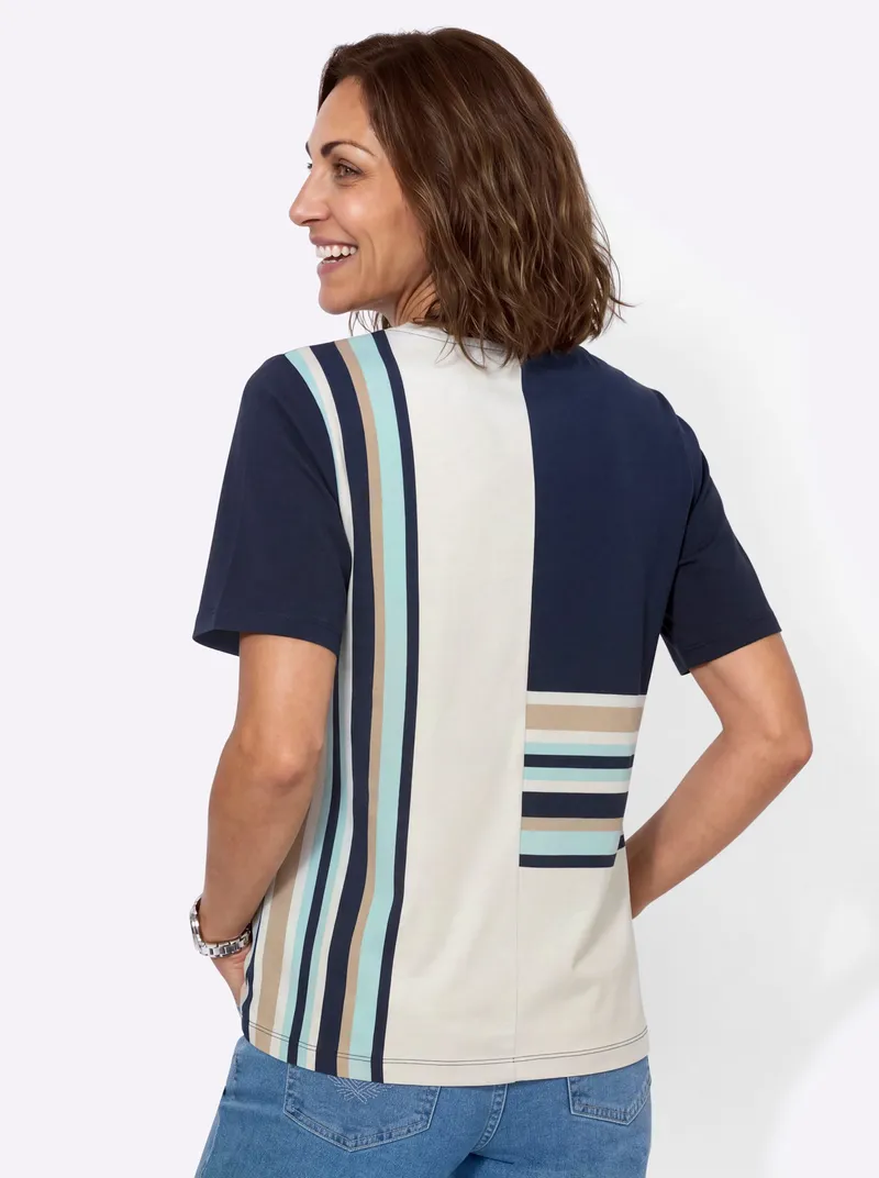Witt Rundhalsshirt marine-mint-gemustert, Marine-mint-gemustert, – Produktbild 2 von 2