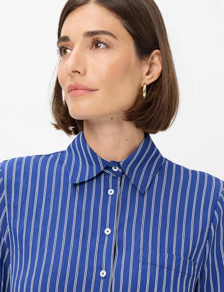 Brax Brax Klassische Bluse Style VICA Streifen: Bluse im Lyocellmix, Blau, – Produktbild 4 von 5