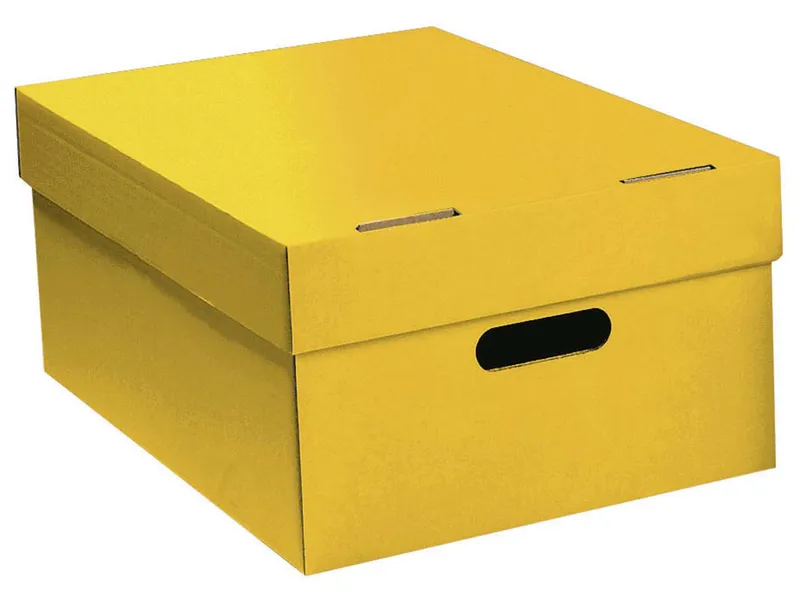 Aufbewahrungsbox "Color" aus Recyclingkarton, groß 30 x 43 x 19,5 cm, Gelb, – Produktbild 1 von 1