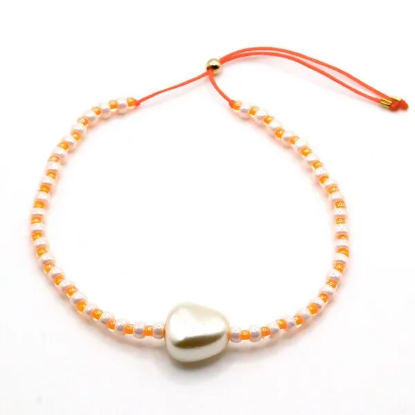juni juni Sommer Perlenarmband Maui, Apricot (orange), – Produktbild 3 von 4