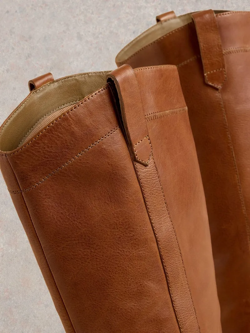 White Stuff Kniehohe Lederstiefel Izzy - 39, Mittel tan, – Produktbild 4 von 4