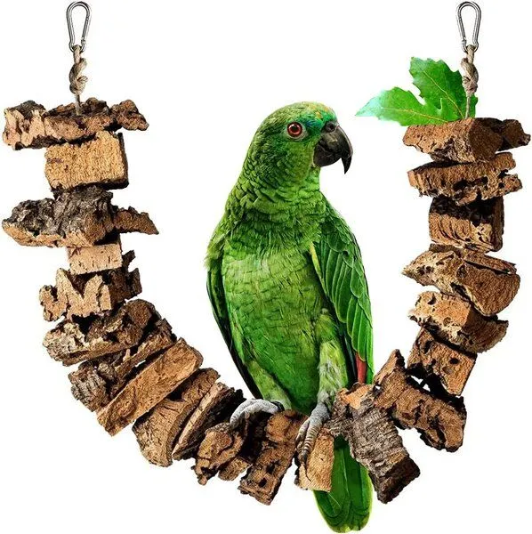 Kork-Deko Kork-Deko Schaukel für Vögel zum Knabbern aus Korkrinde | 70cm – Produktbild 2 von 4