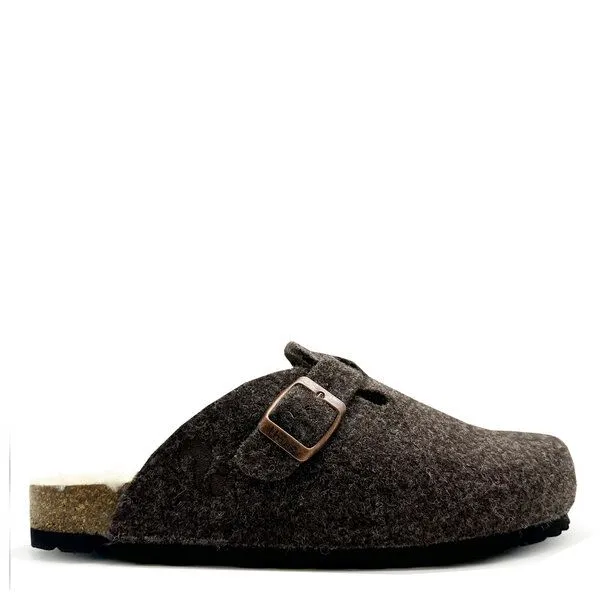 thies Recycled Wool Clog "thies ®" aus recycelter, zertifizierter Wolle, Marron (braun), – Produktbild 1 von 4