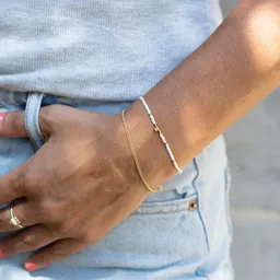 juni juni Armband Set - Perlenarmband mit Goldarmband - hergestellt in Deutschland aus recyceltem Gold und Silber – Produktbild 1 von 1