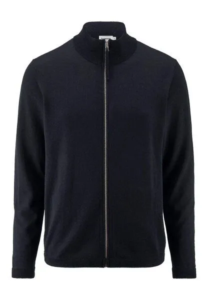 hessnatur hessnatur Strickjacke Regular aus reiner Bio-Merinowolle, Marine, – Produktbild 3 von 4