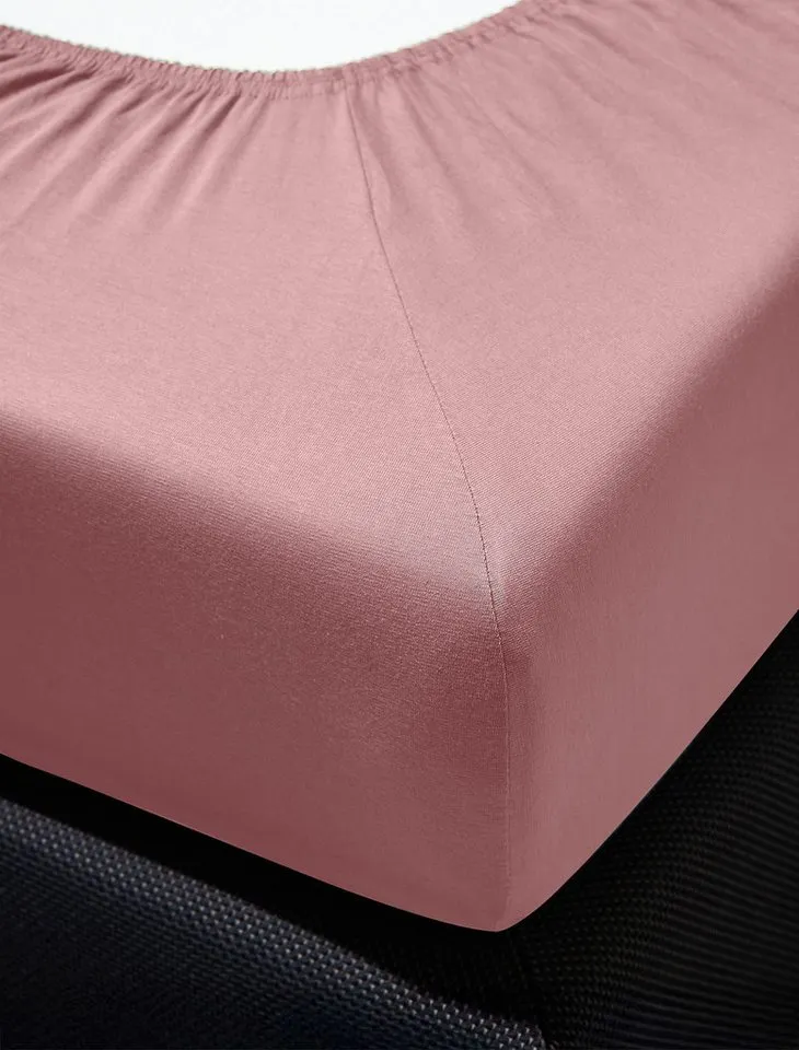 irisette irisette Spannbettlaken Jupiter 8, Mako-Jersey, Gummizug: rundum, (1 Stück), aus Baumwolle, für Matratzen bis 25 cm Höhe, Bettlaken, Spannbetttuch, Rosa, – Produktbild 3 von 7