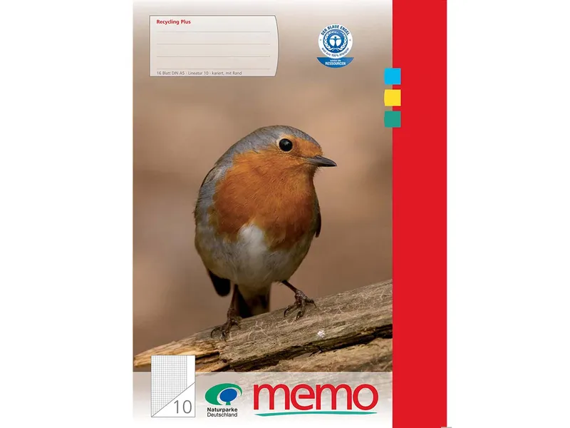 Memo memo Schulheft A5 kar. m. Rand Lin. 10 – Produktbild 1 von 1
