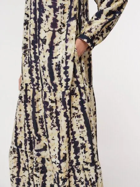 LANIUS LANIUS Damen Maxikleid aus mit Alloverprint "Batik", Farbe Vanilla – Produktbild 4 von 4