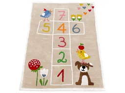 HANS NATUR HANS NATUR Kinderteppich Bio-Baumwolle Hüpfekästchen Maße 110 x 145 cm – Produktbild 1 von 1