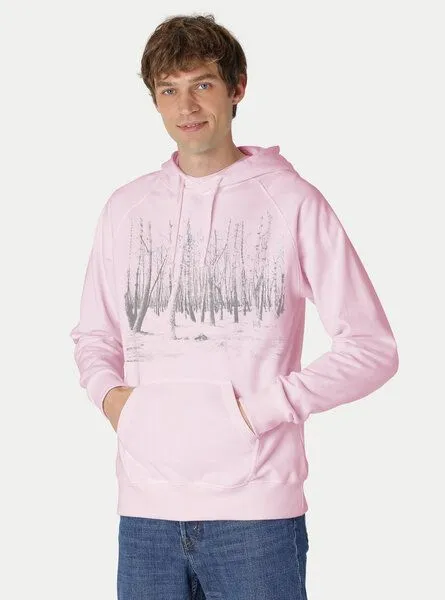 Peaces.bio - handbedruckte Biomode Peaces.bio - handbedruckte Biomode Hoodie Woodland Herren, Rosa, – Produktbild 2 von 2