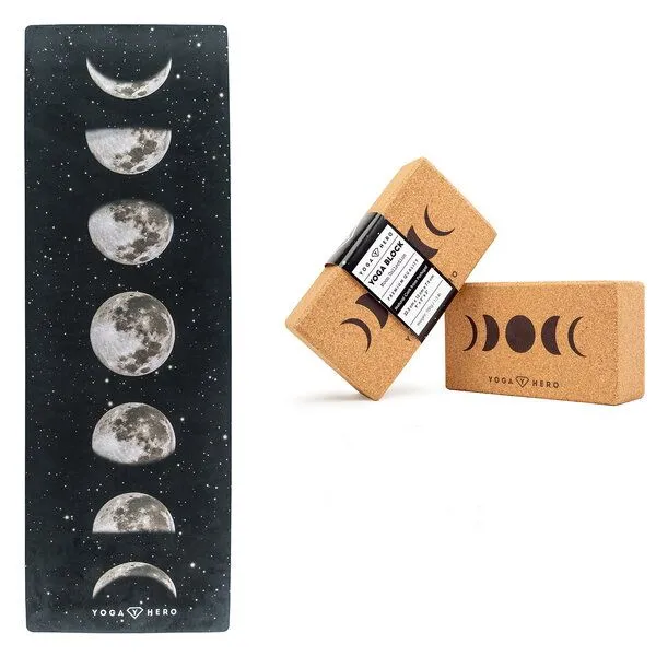 Yoga Hero Yoga Hero Yoga Set: Classic Yogamatte + 2 Yogablöcke, Moon, – Produktbild 1 von 4