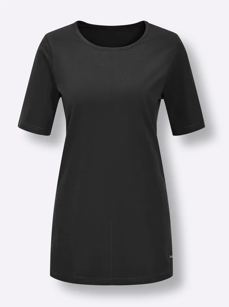 feel good Longshirt schwarz, Schwarz, – Produktbild 1 von 2