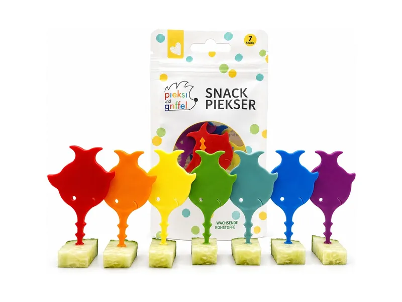 Pieksi und Griffel Pieksi und Griffel Snack Piekser 7er Set Rainbow Sägefisch, Mehrfarbig, – Produktbild 2 von 2